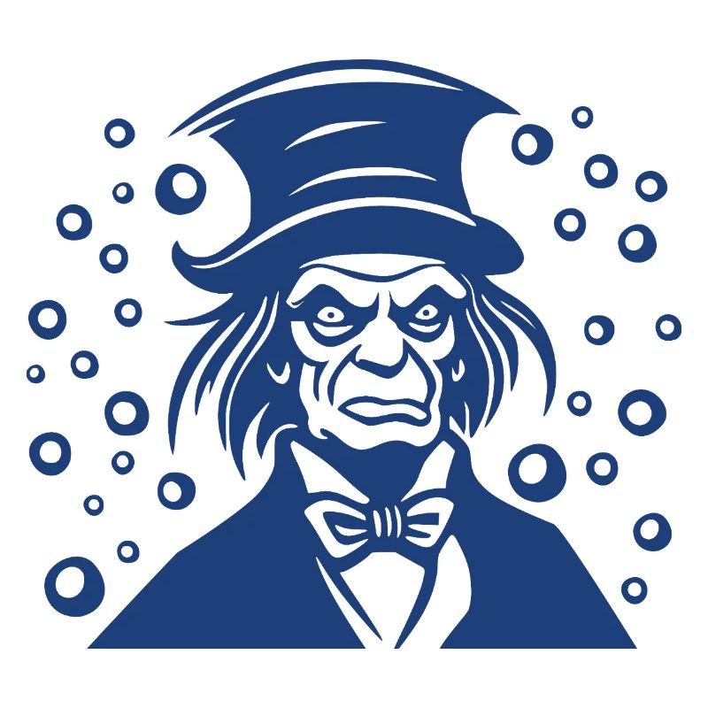 Ebenezer Scrooge Flat Portrait Graphic