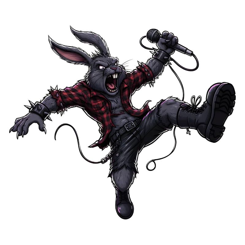 Heavy Metal Easter Bunny Rocker Easter Hardcore Bunny