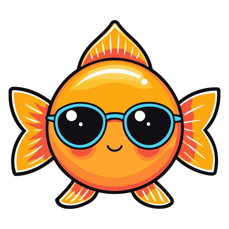 Poisson rétro Lunettes Bleues