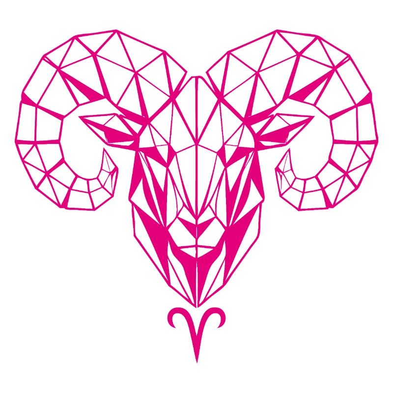 Geometrischer PinkWidder Kopf
