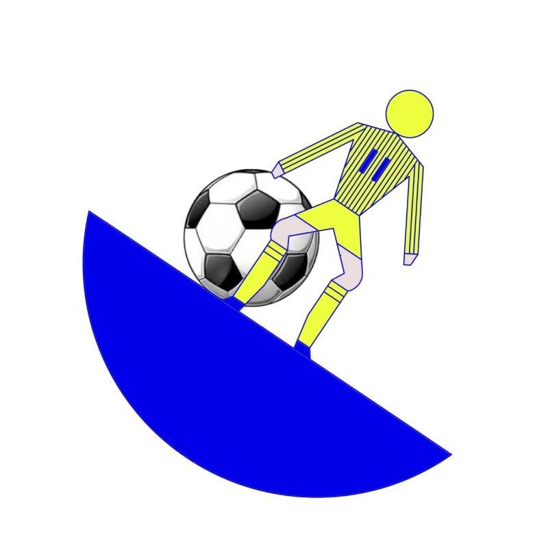 Soccer Kick on Blue Crescent