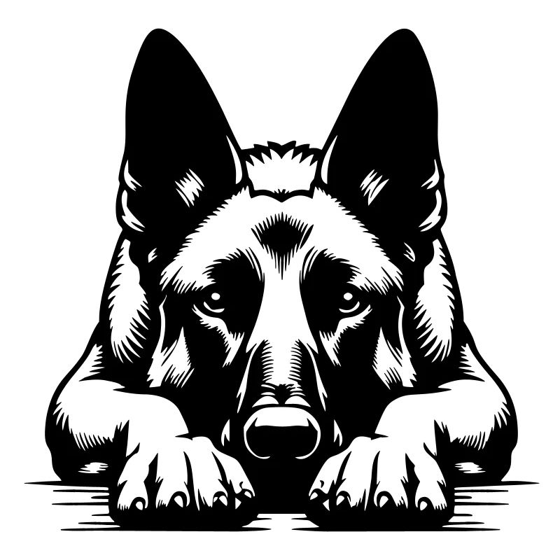 Hollandse Herder Head with Paws