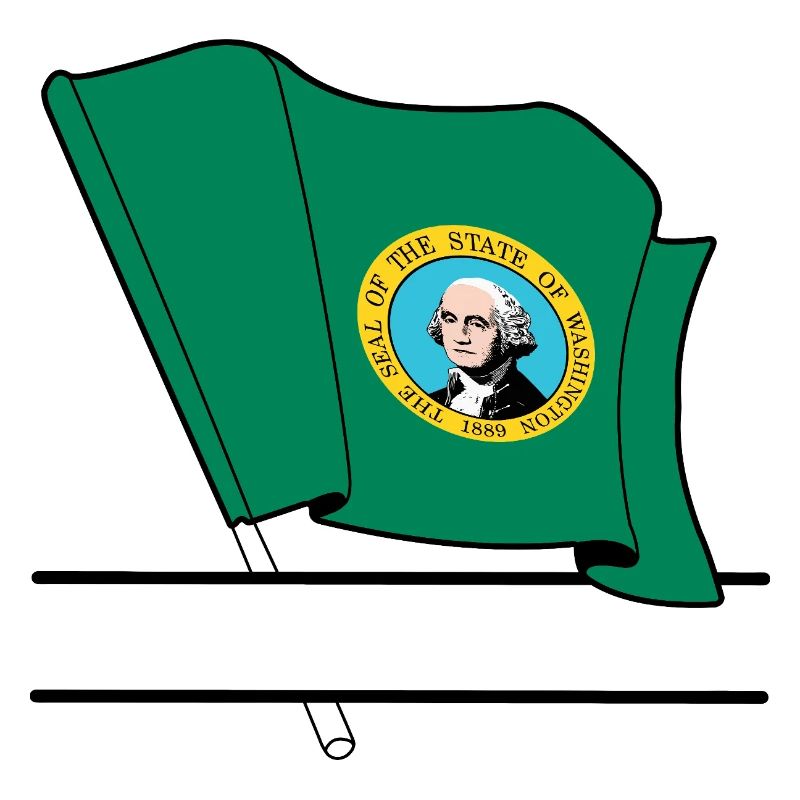 Flagge Washington Text Banner