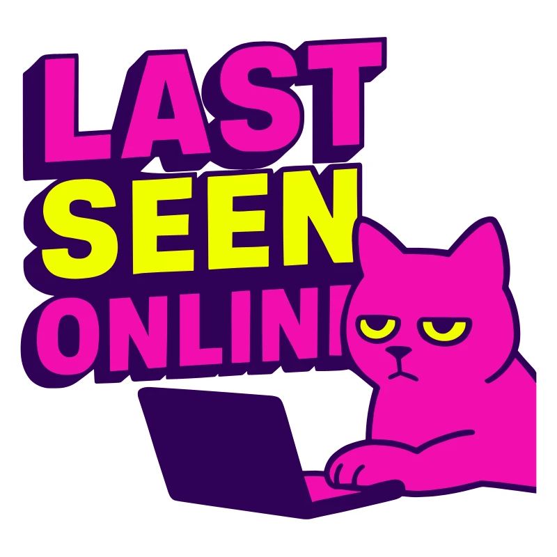 Last seen online: Meme design with annoyed cat