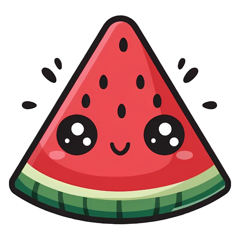 Tranche de pastèque kawaii