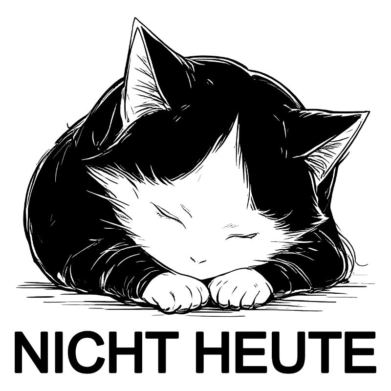 Cuddly black and white cat not today