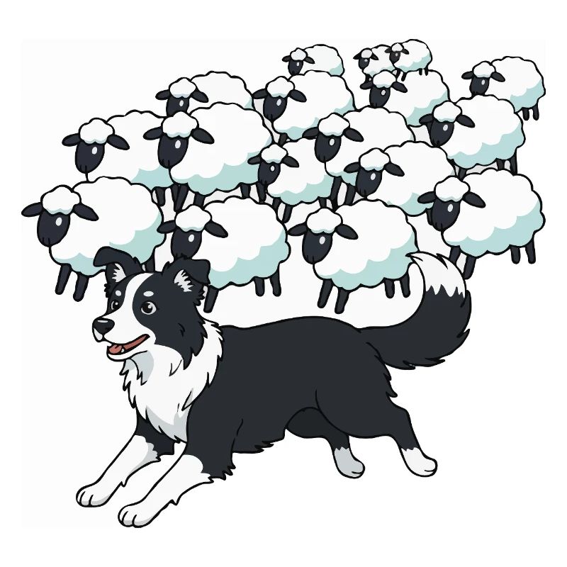 Border Collie et Clouds Sheep