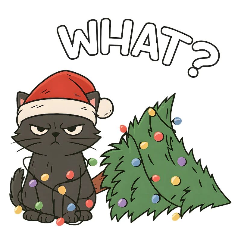 Drôle Chat Mignon Noël Sass