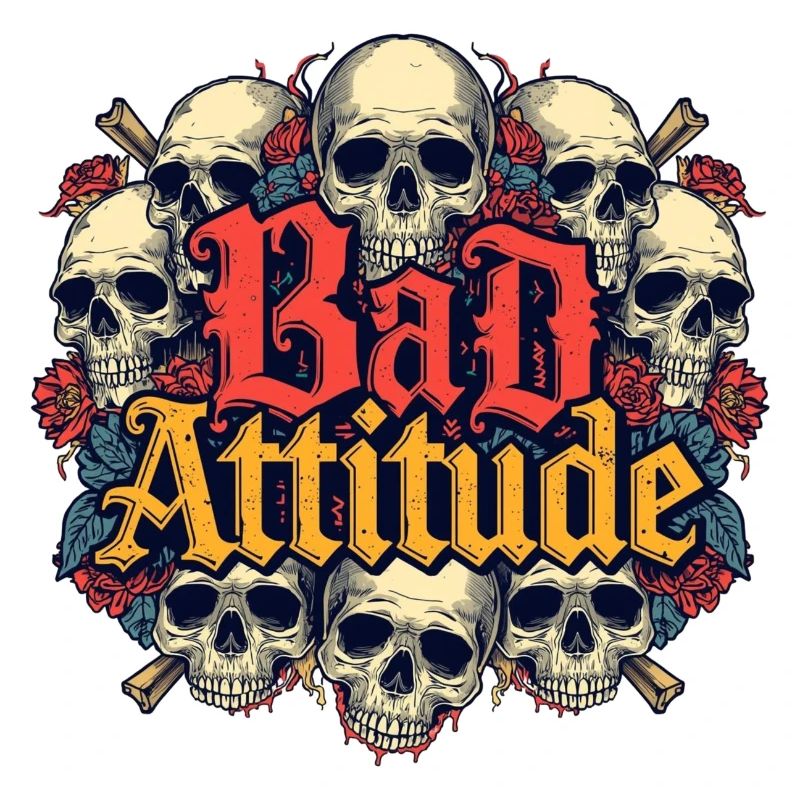 Bad Attitude Skull Roses