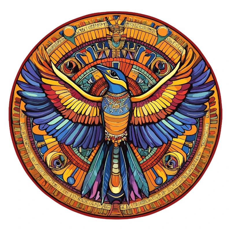 Éventail de feu Phoenix Mandala