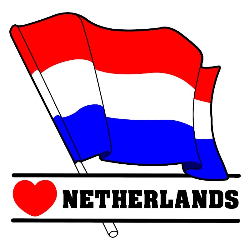 Drapeau des Pays-Bas avec cœur
