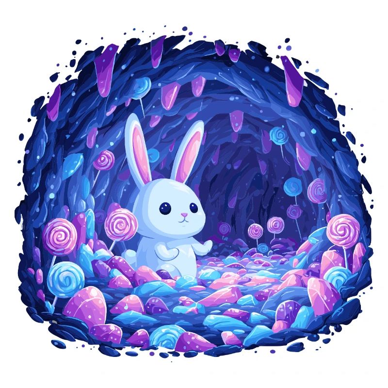 Le Lapin Bleu dans la Forêt de Cristal