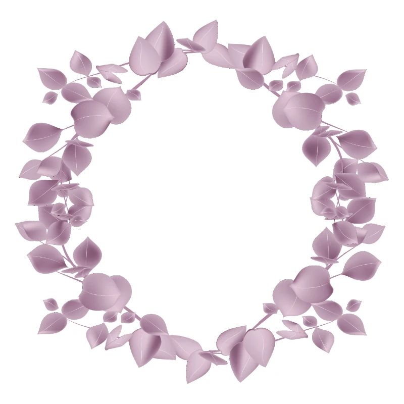 Delicate eucalyptus wreath in dusky pink illustration