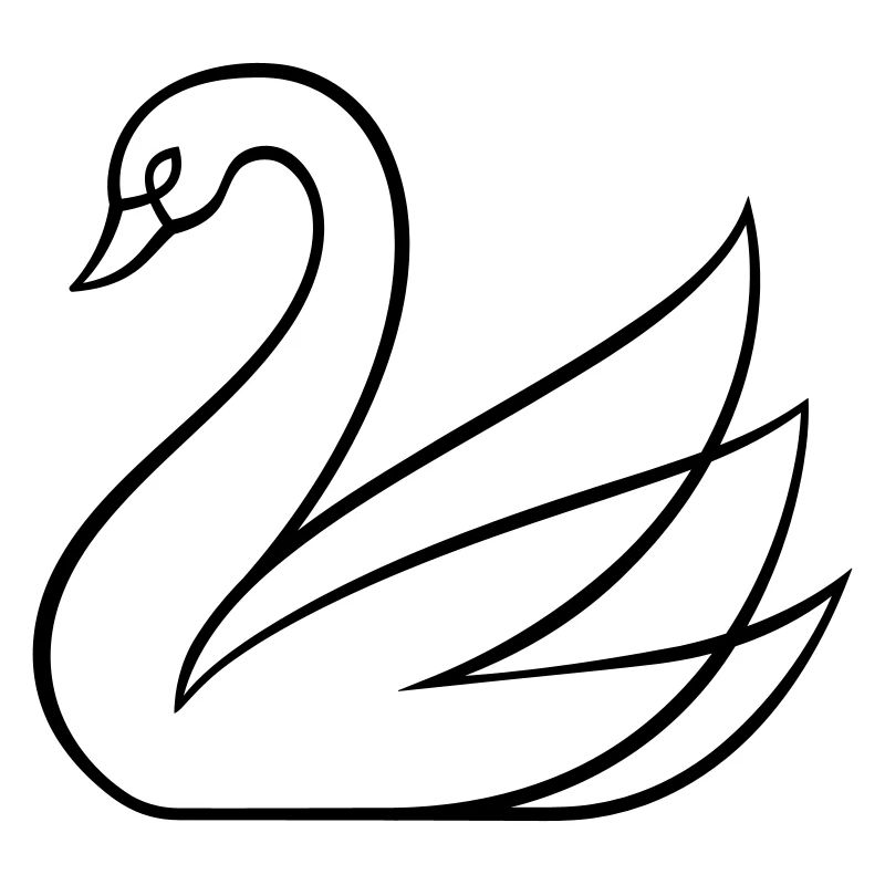 Minimal Swan Design Elegant Aesthetic Line Art