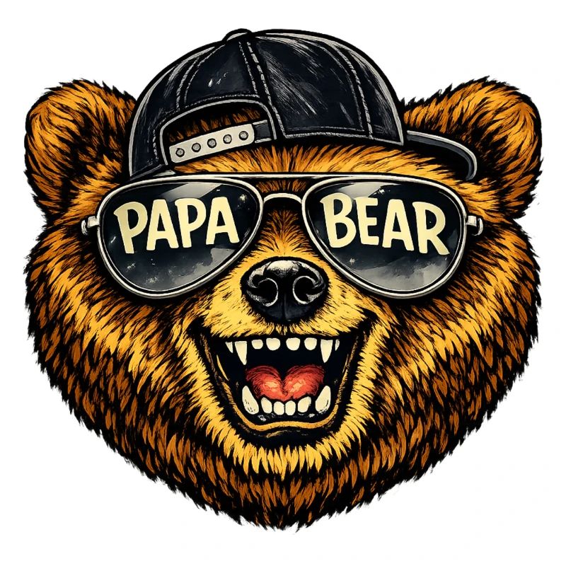 Papa Bear Sunglasses Cap Design