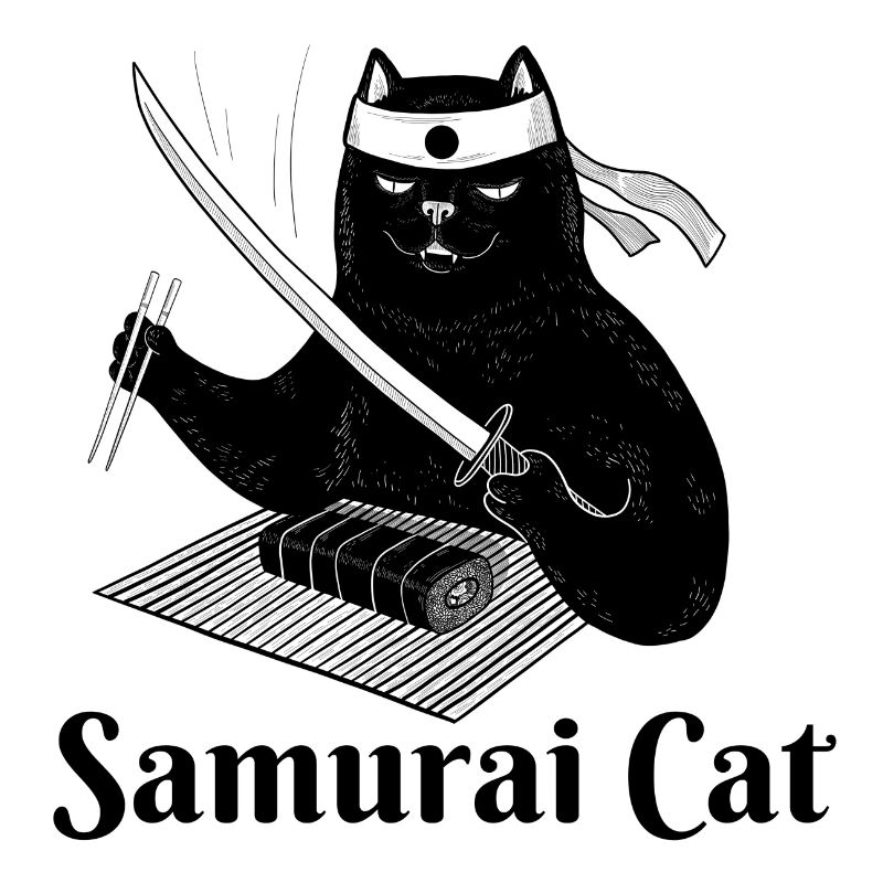 Katze, Samurai-Katze, Sushi, Essen