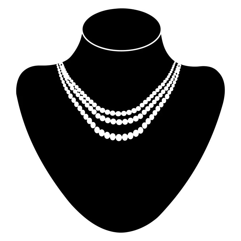 Support col bijoutier avec collier perles
