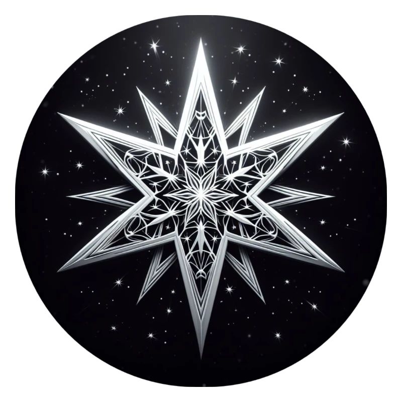 Star White Gray Folding Art