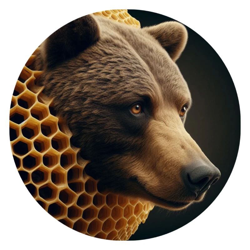 Brown Bear in Bee Honeycomb