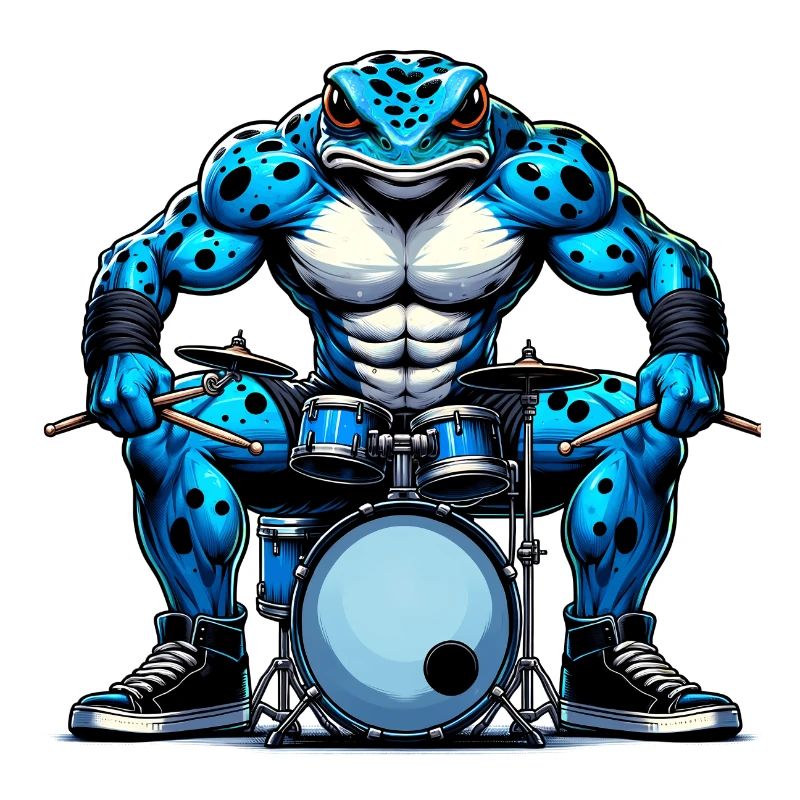 Poison dart frog drum set