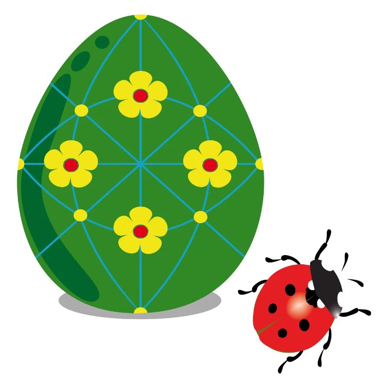 Easter egg with ladybug