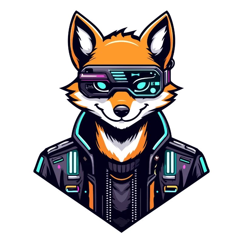 Cyber Fox Neon Tech Wild