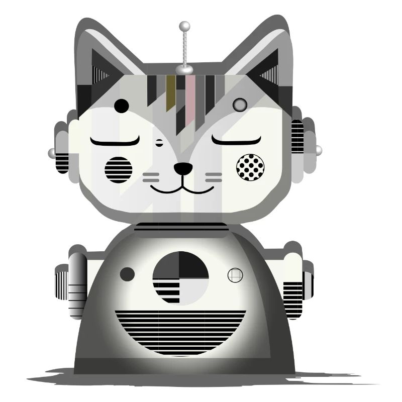 Chat robot géométrique - Illustration créative