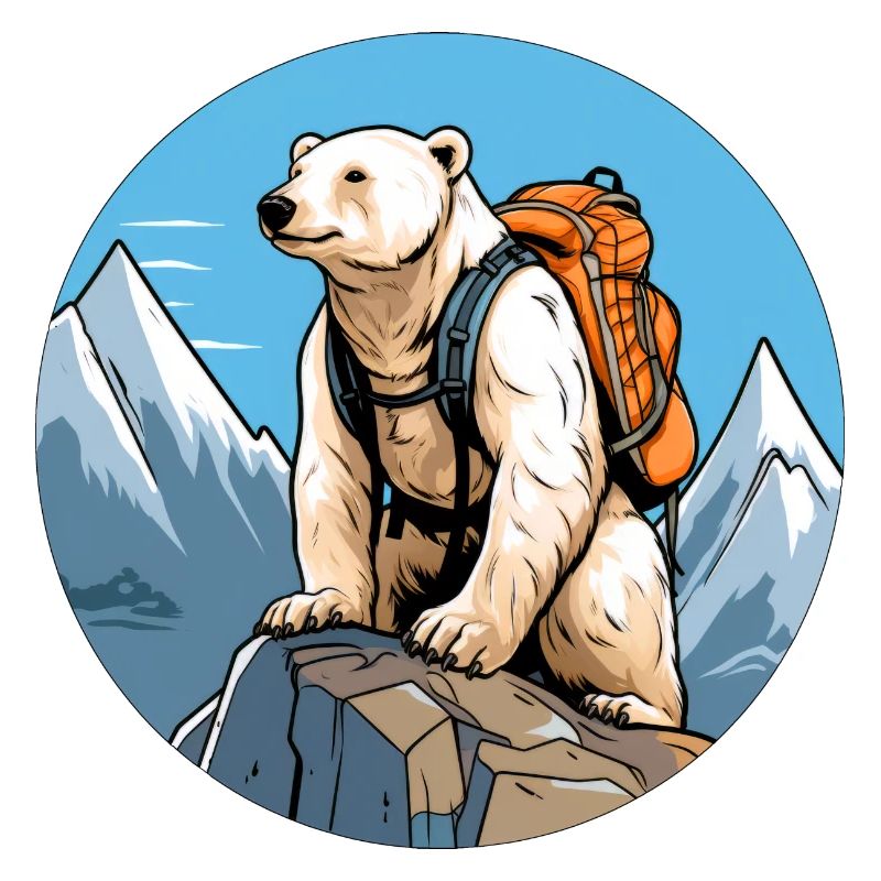 Eisbären Bergsteiger / Wandern Eisbär