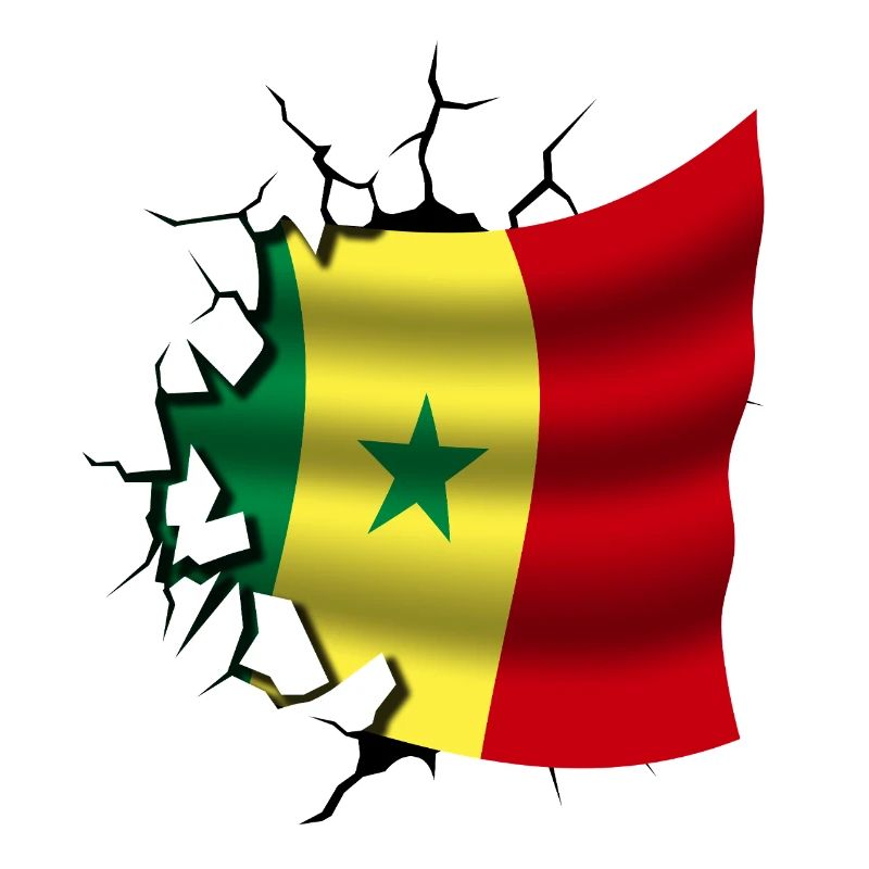 Drapeau du Sénégal - Sénégal - Drapeau Broken Design