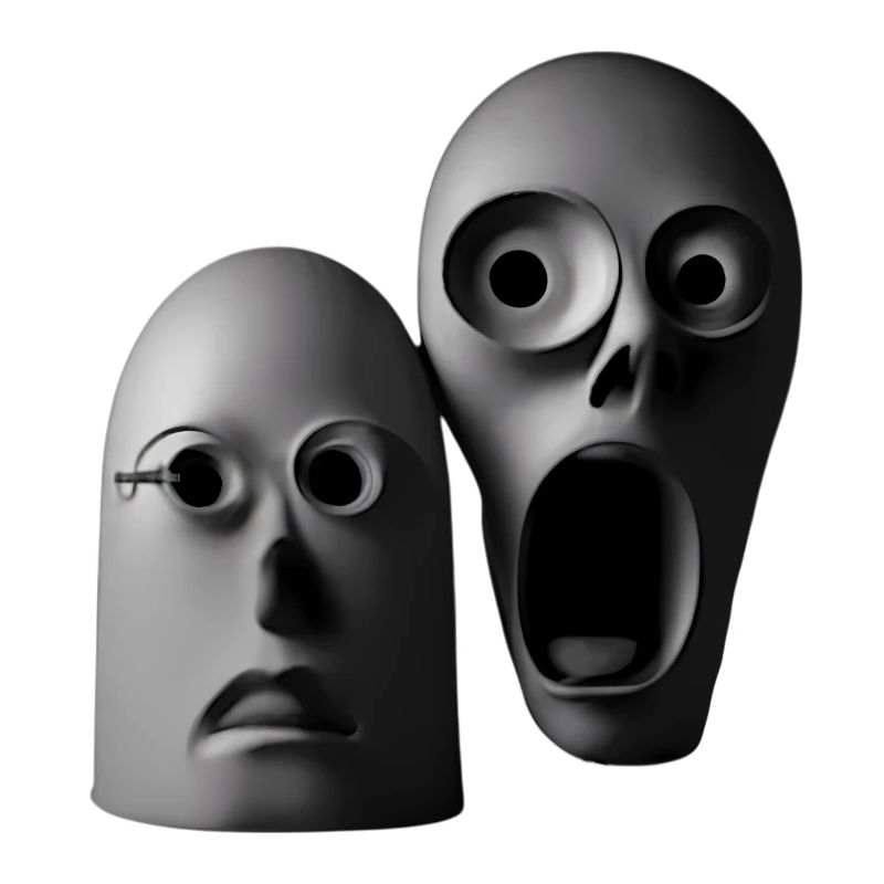 Expressive Skull Mask Illustration