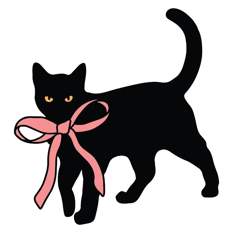 Chat noir avec nœud papillon