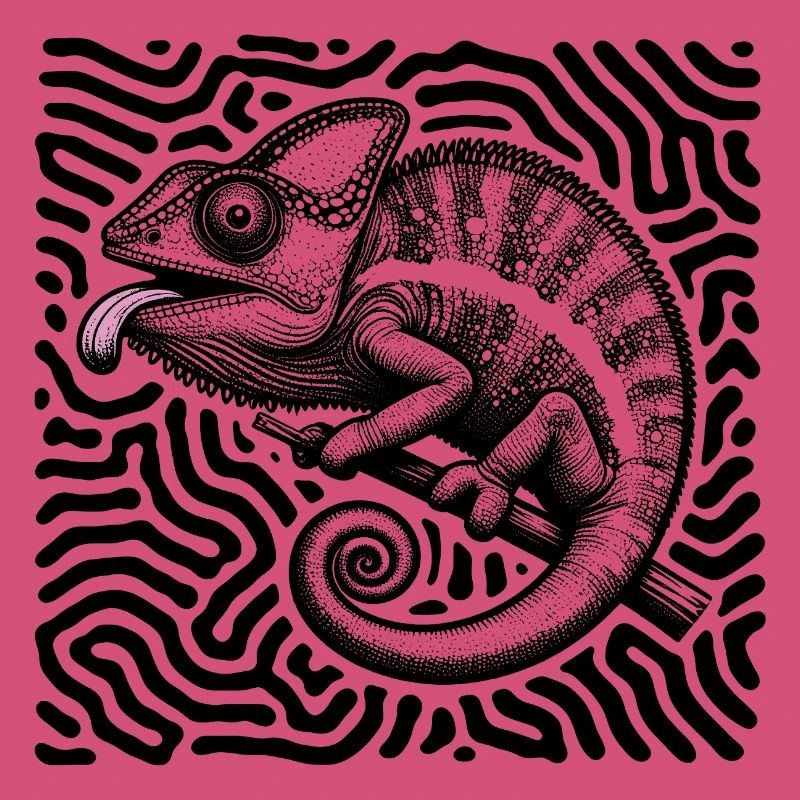 Chameleon Psychedelic Maze Art