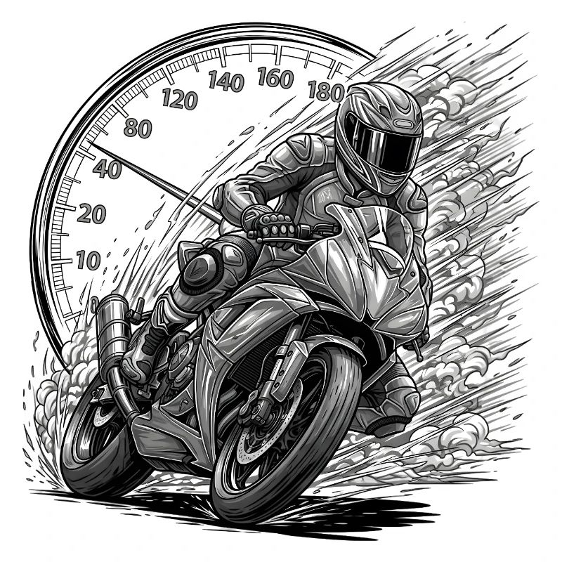 Biker driven by speed