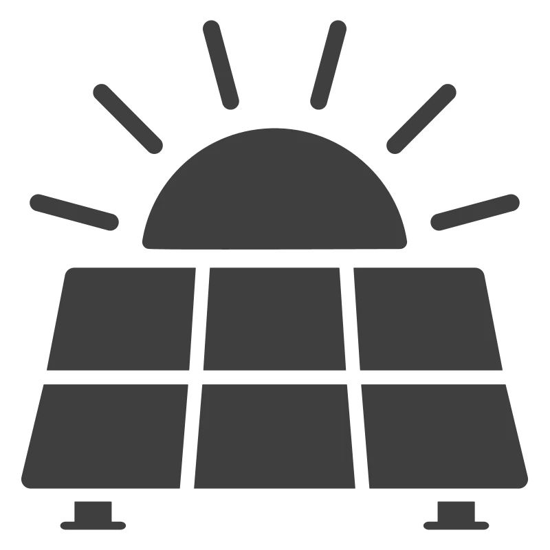 Solar Panel Energy Line Icon