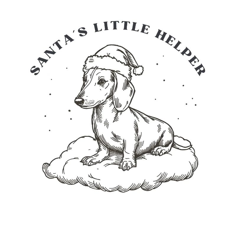 Le petit assistant du Père Noël – Teckel rétro de Noël