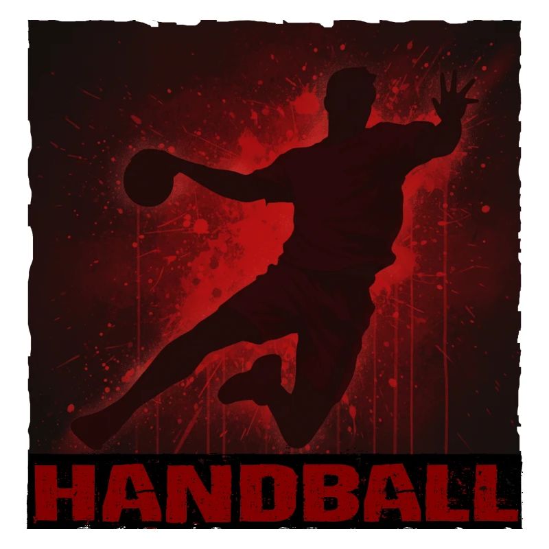 Imprimé silhouette de handball dynamique