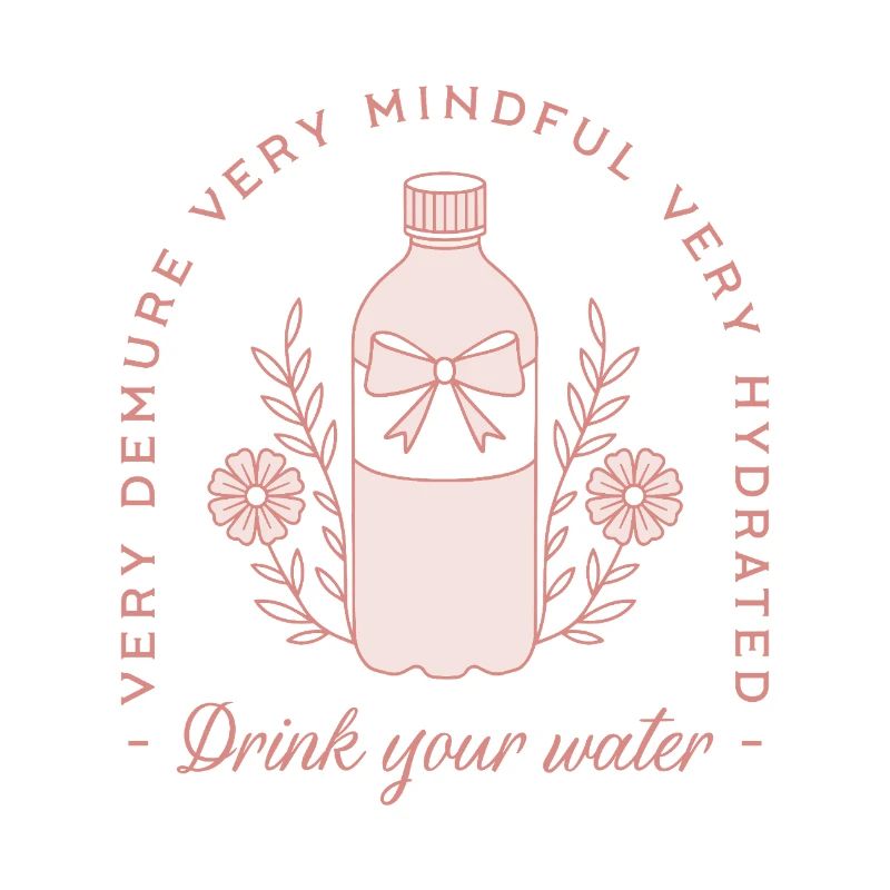 Drink water hydration quotes pink funny reminder