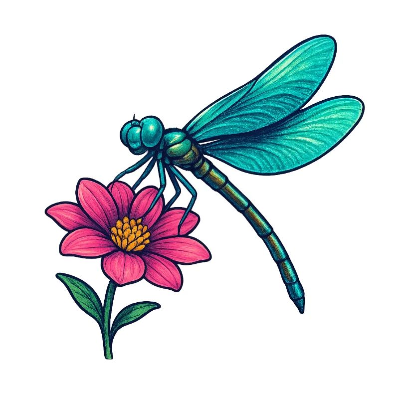Libelle auf der Blume 