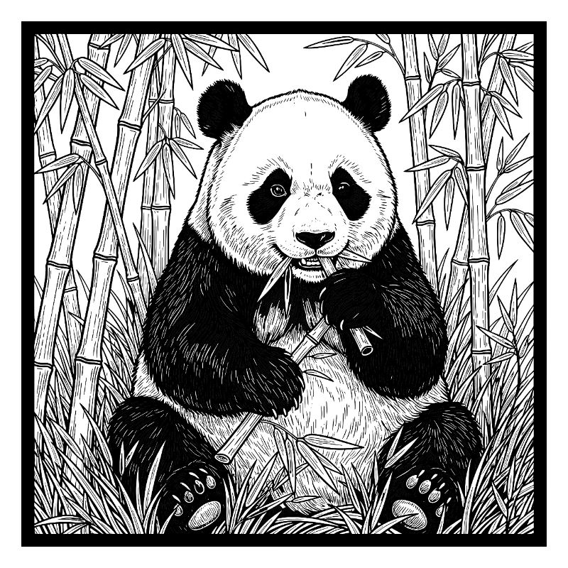 Panda dans la forêt de bambous