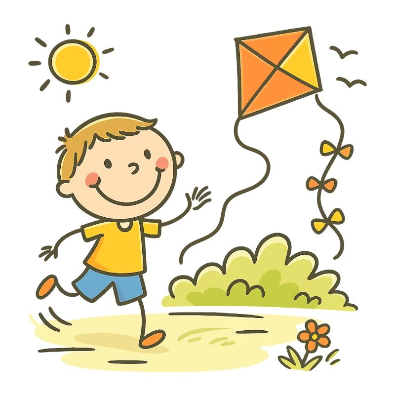 Sunny Day Kite Joy Kid