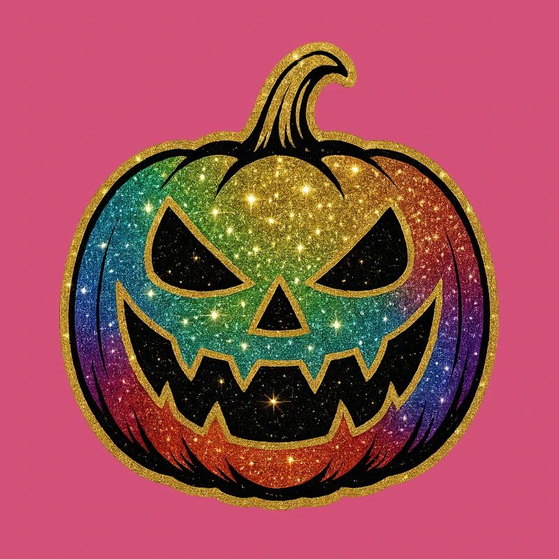 Rainbow Glitter Pumpkin
