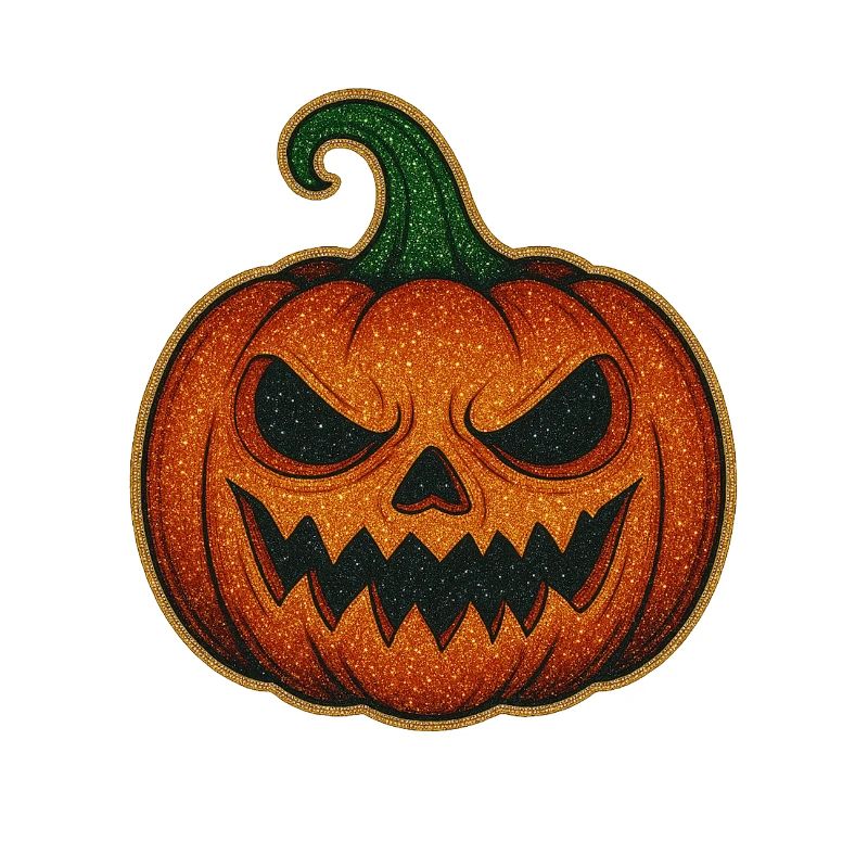 Glittering Spooky Pumpkin