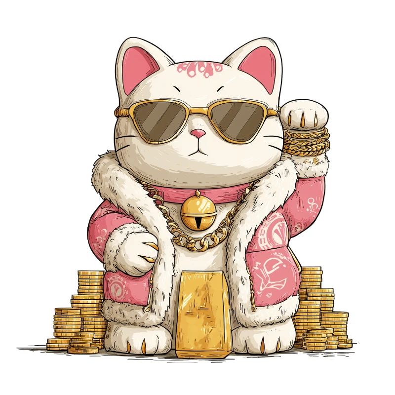 Maneki Neko doré