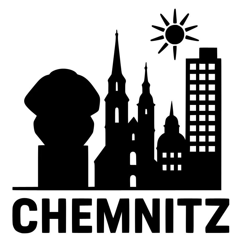 Chemnitz Landmark Silhouette