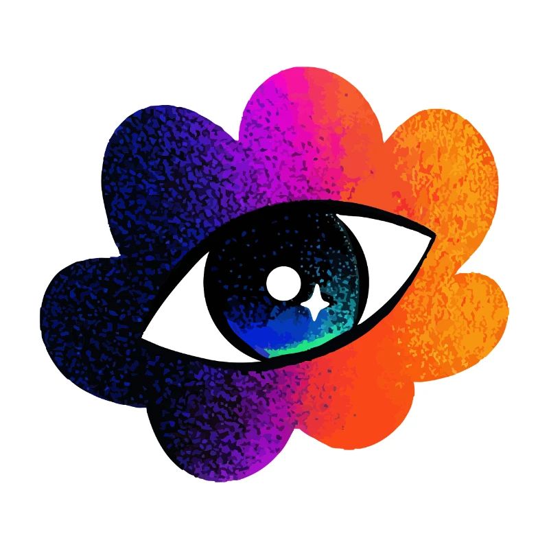 Eye in Rainbow Cloud