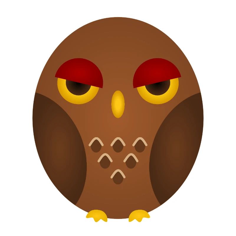 Grumpy Owl Silhouette