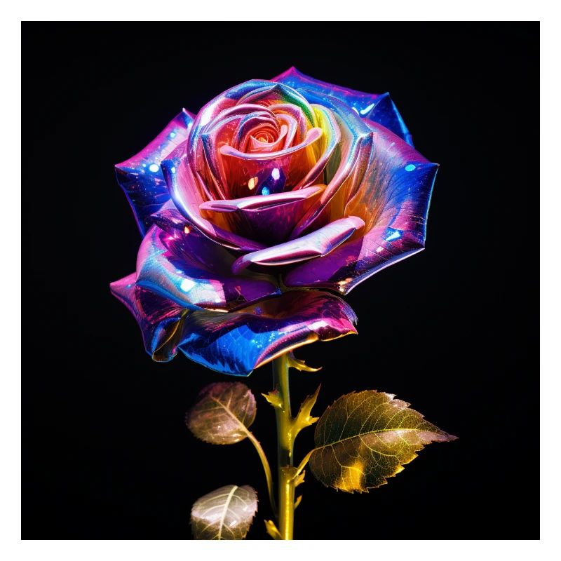 Metallic Rainbow Rose