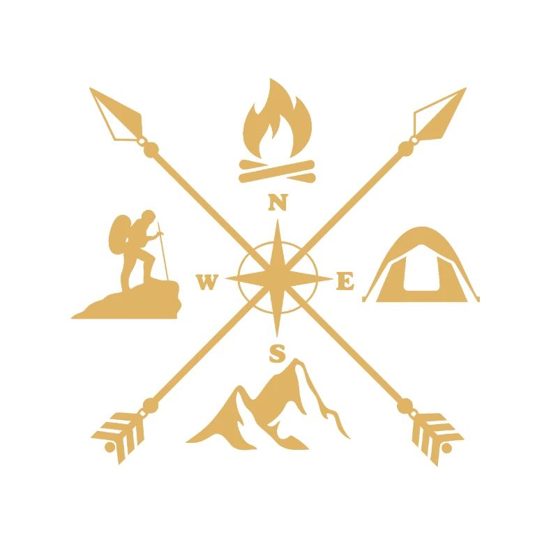 Mountains and compass for hiking