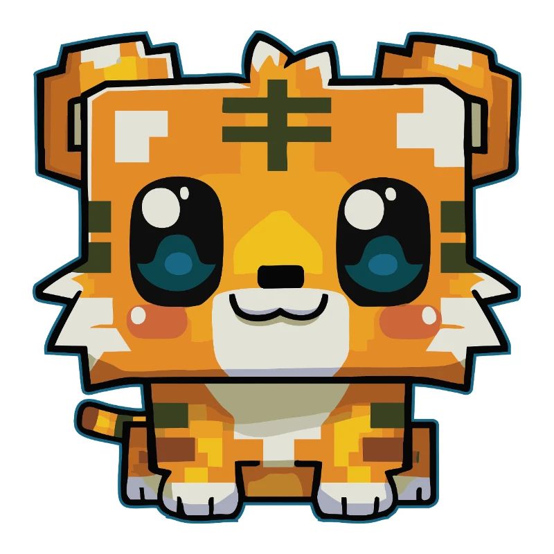 Mignon Pixel Tiger Kawaii