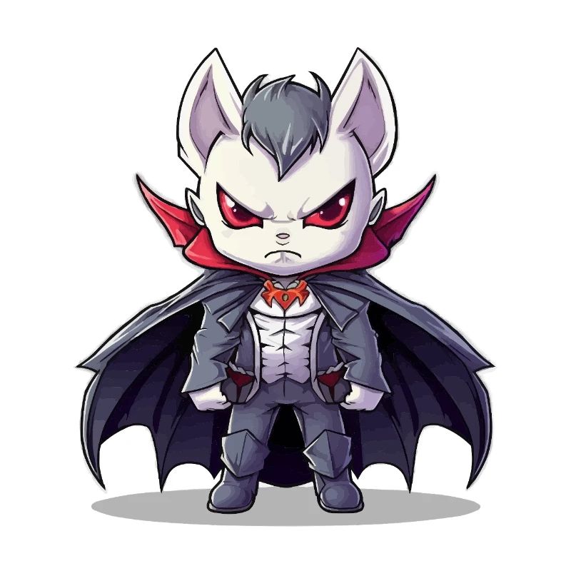 Chibi vampire in suit with cape
